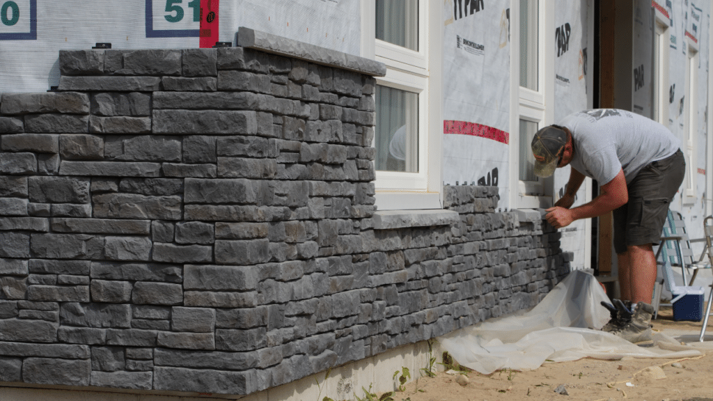 mechanically fastened system stone installation