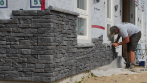 mechanically fastened system stone installation