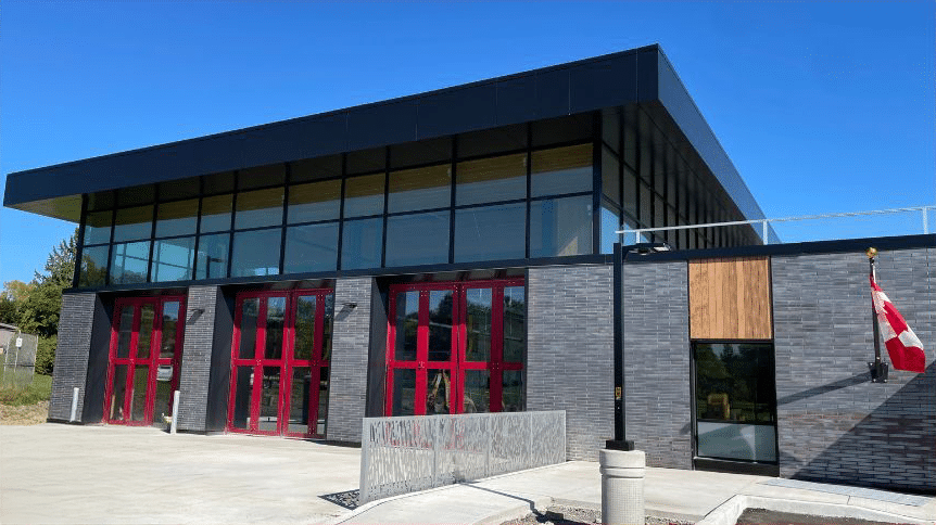 Peterborough Fire Station No. 2 featuring Obsidian Shadow American Imperial Thin Brick by King Klinker on the exterior façade.